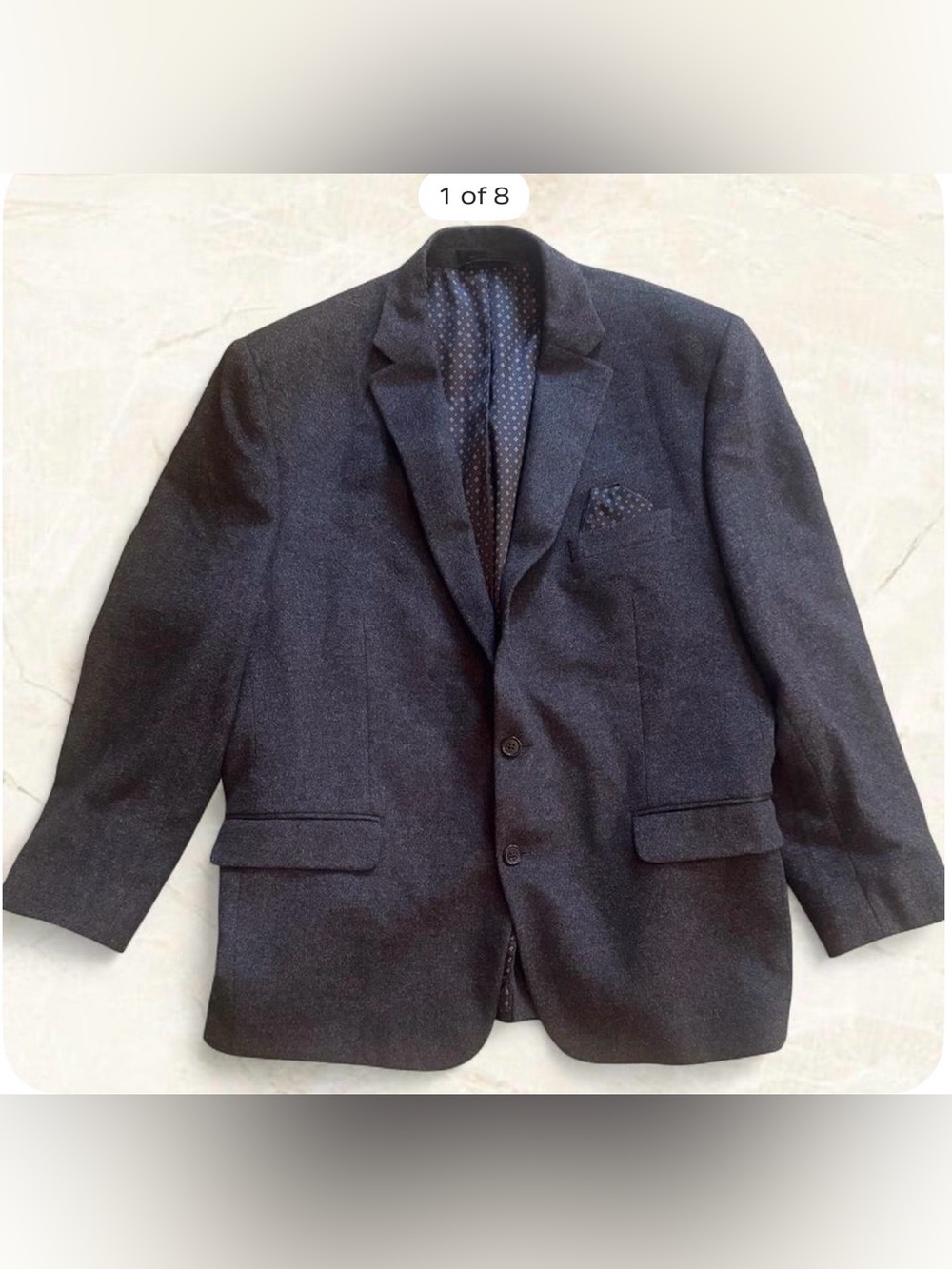 Lauren Ralph Lauren Wool, Silk & Cashmere Grey Men’s Blazer 48R Wedding Guest
